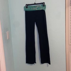 PINK teal waistband yogas